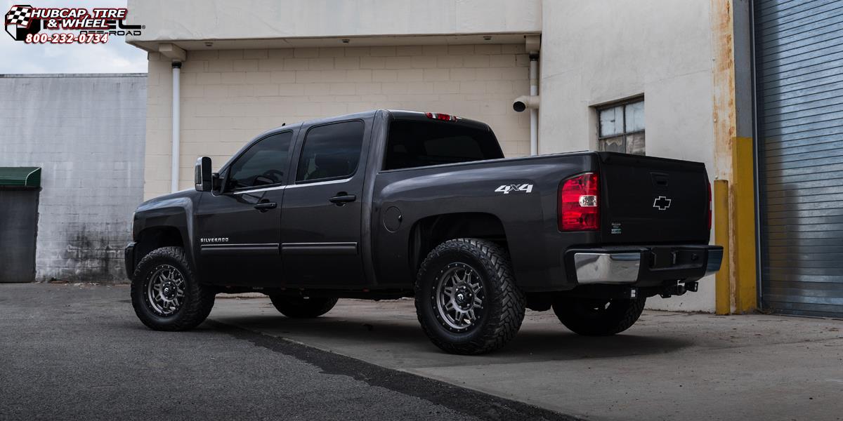 vehicle gallery/chevrolet silverado 1500 fuel hostage iii d568 18X9  Matte Anthracite w/ Black Ring wheels and rims